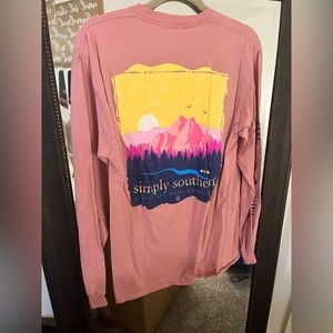 Simply Southern long sleeve T-Shirt. Size M. Worn once. Light pink